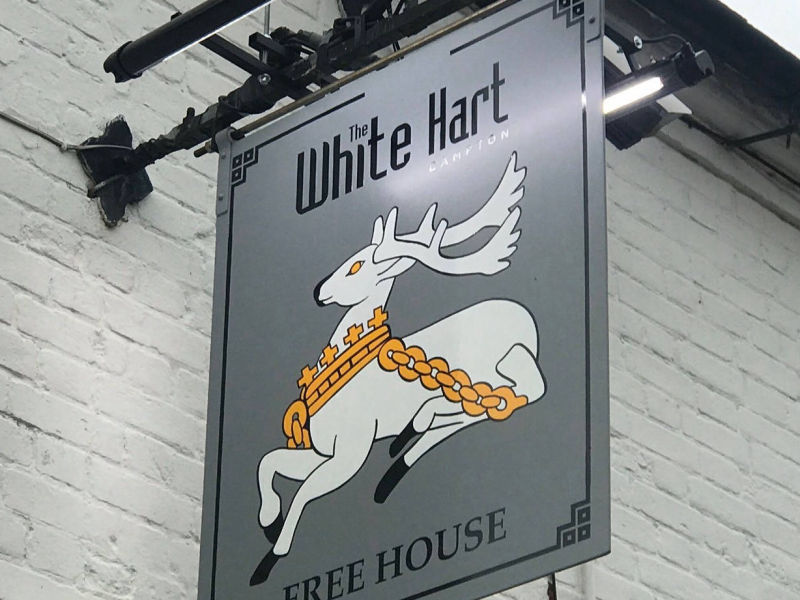 pub aluminium projecting sign 