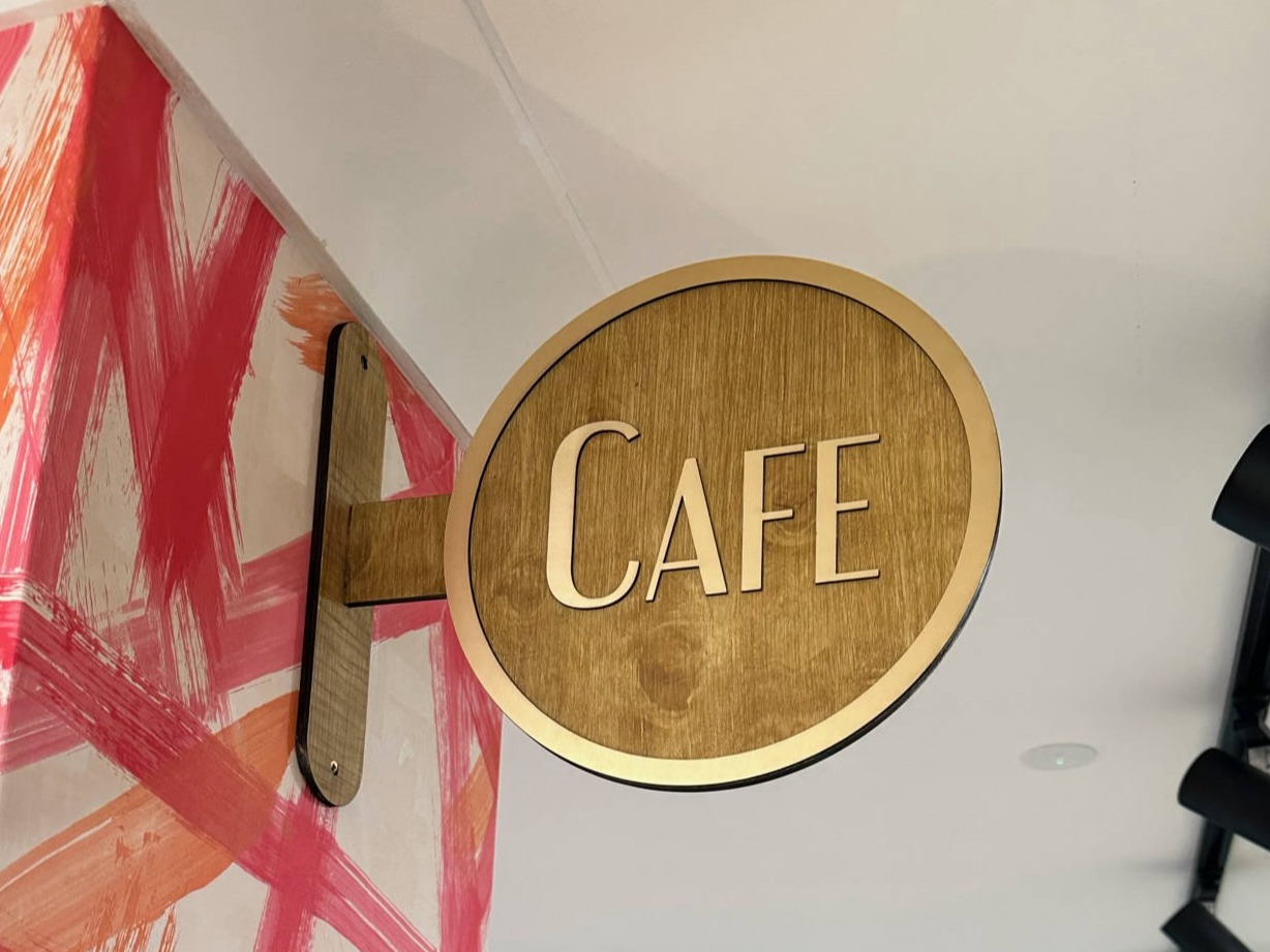 wooden construction projecting sign 