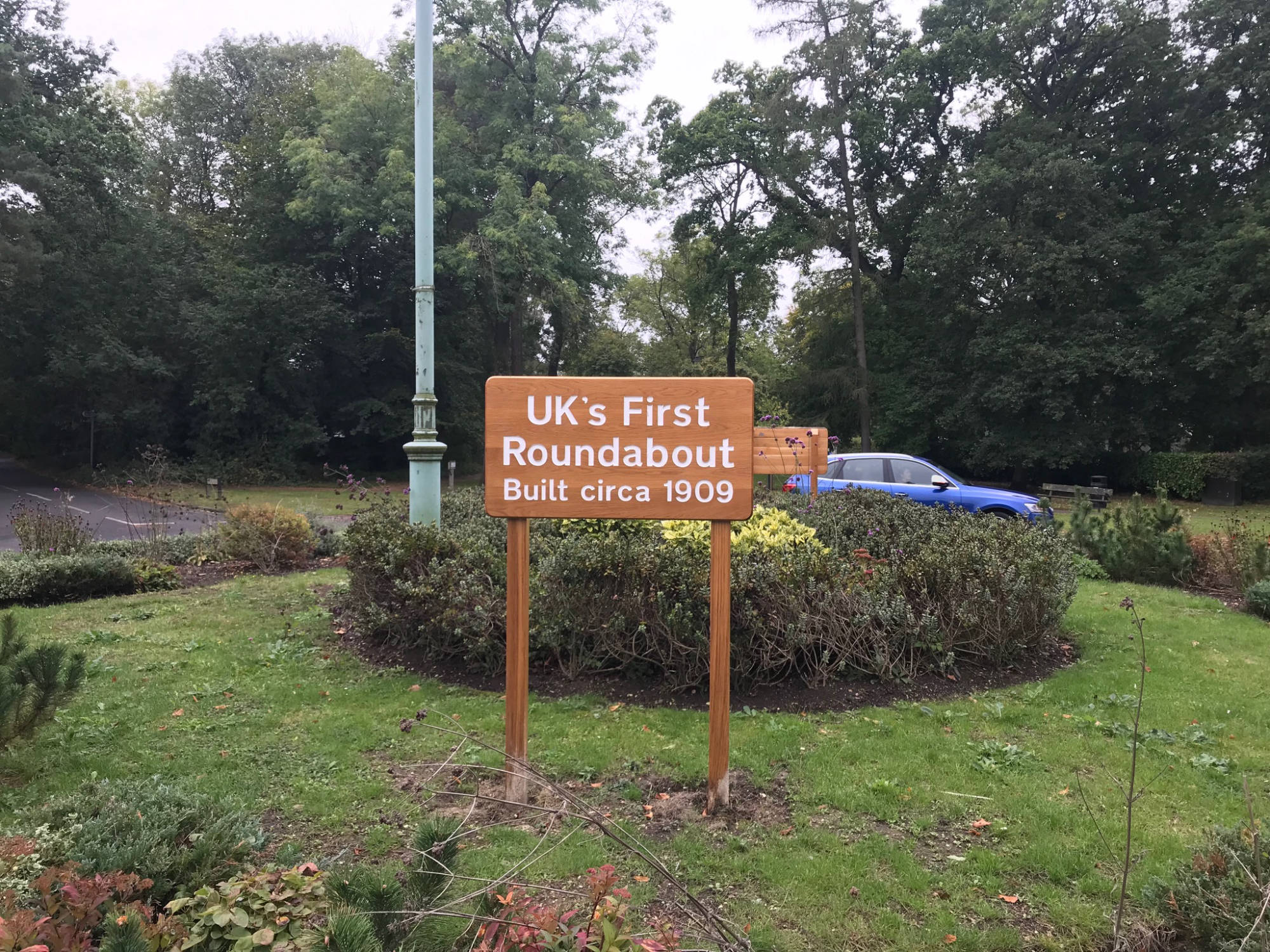 wooden post sign